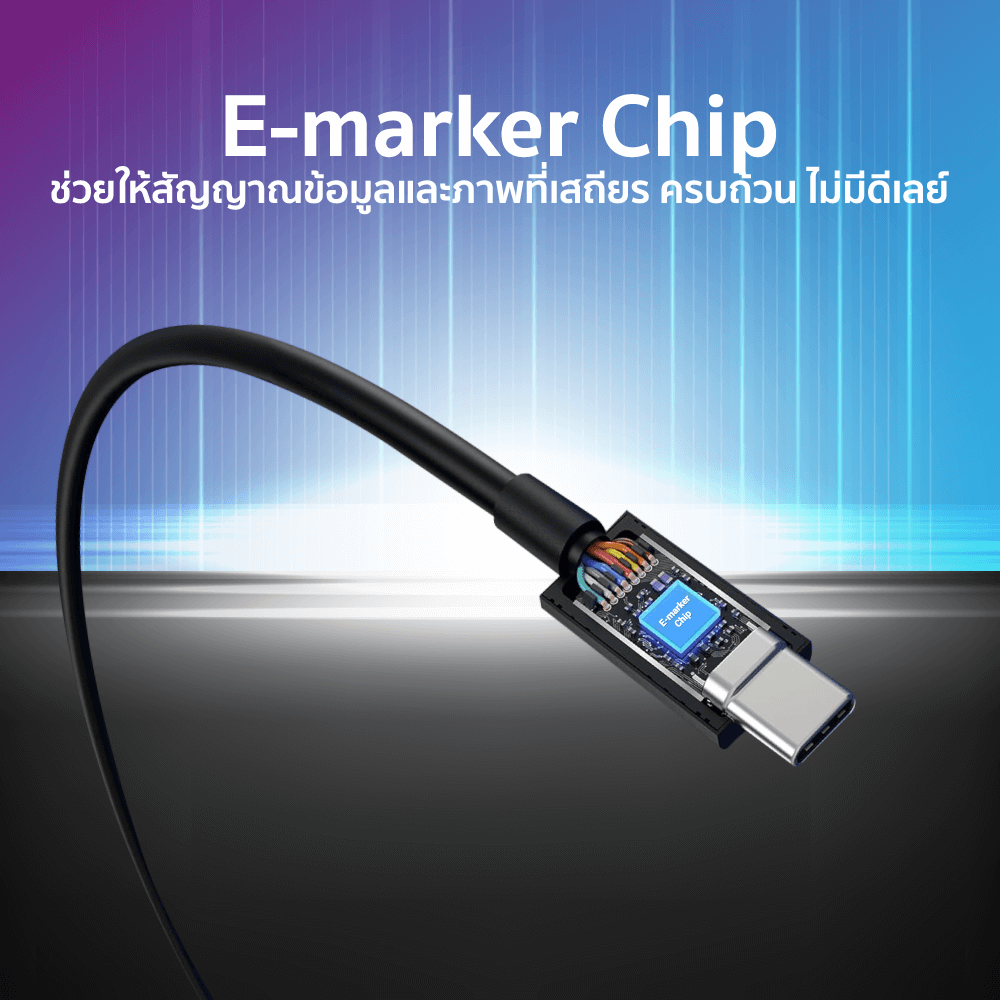 สายชาร์จเร็ว ZTEC THUNDER 5 CABLE รุ่น ZC651 USB4 240W ยาว 1.5 เมตร สีดำ (รับส่งข้อมูล 80GBPS ,รองรับ 8K/60HZ)_9